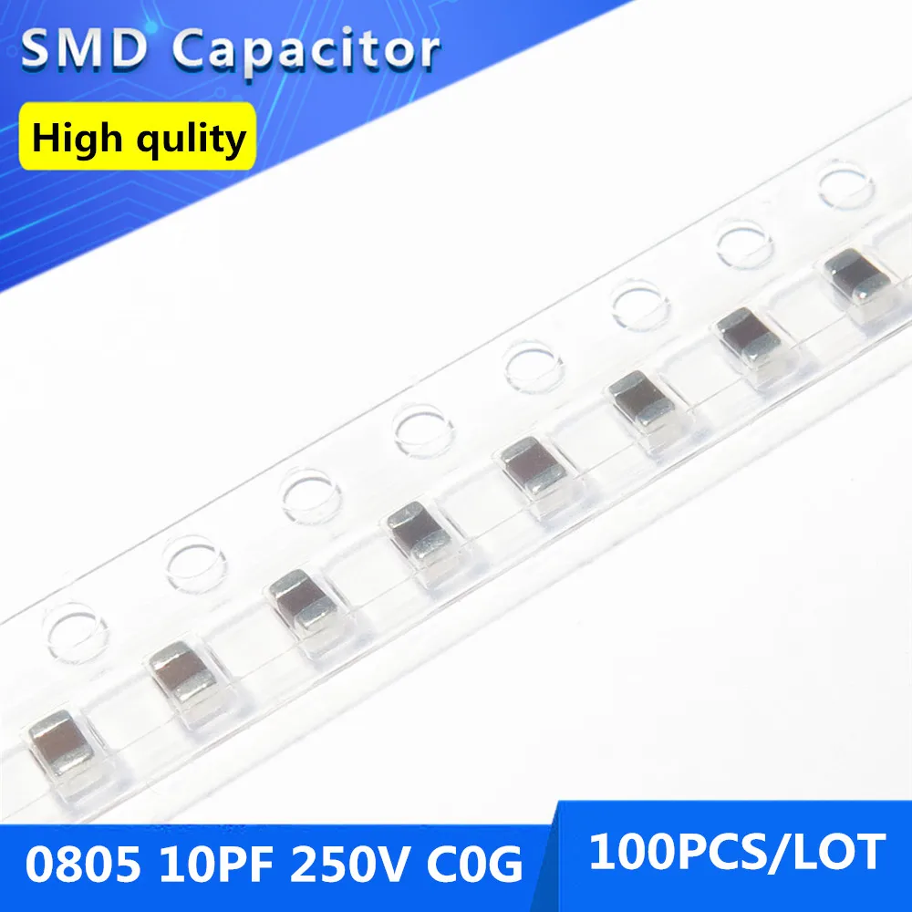 Многослойный керамический конденсатор 100 шт 0805 10PF C0G/NPO 250V 5%|Регуляторы