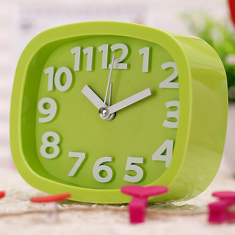 EZ Cute Silent Candy Color Alarm Clock Home Desk Table Snooze Analog Clock AS