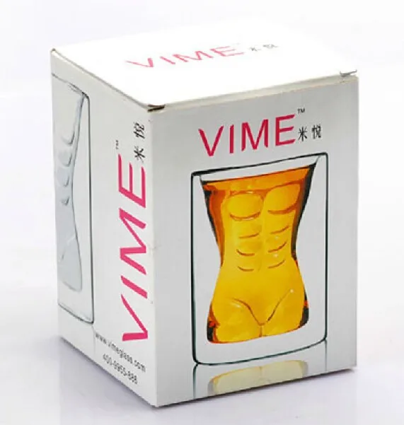 FG280 сексуальный мужской бокал для вина, креативный маленький бокал, двухслойный Бурбон 180 мл, подарок,, прозрачный цвет