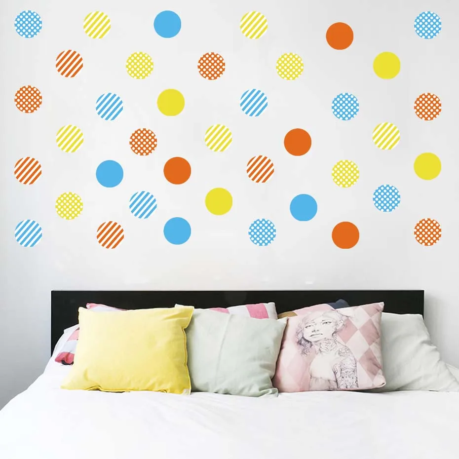 Christmas Sticker For Window Mixed Polka Dots Stripes Wall Sticker For Kids Nursery Bedroom Decoration Adhesive Vinyl Wallpaper (2)