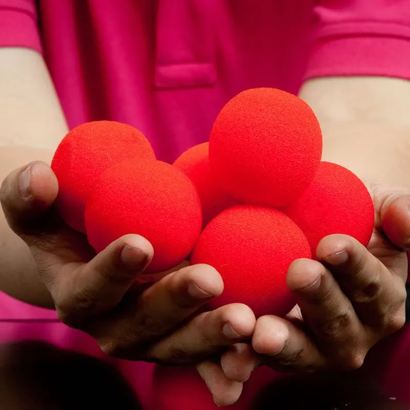 

10PCS Kids Red Finger Magic Props Tricks Magician Toys for Children Sponge Ball Street Classical Illusion Stage Comedy Gift 2019