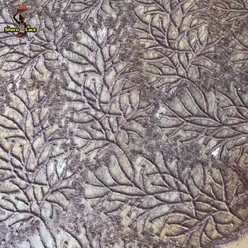 

Wine Color Nigerian Lace Fabric 2019 Newest Lace Fabric Embroidery French Lace With Sequins For Asoebi