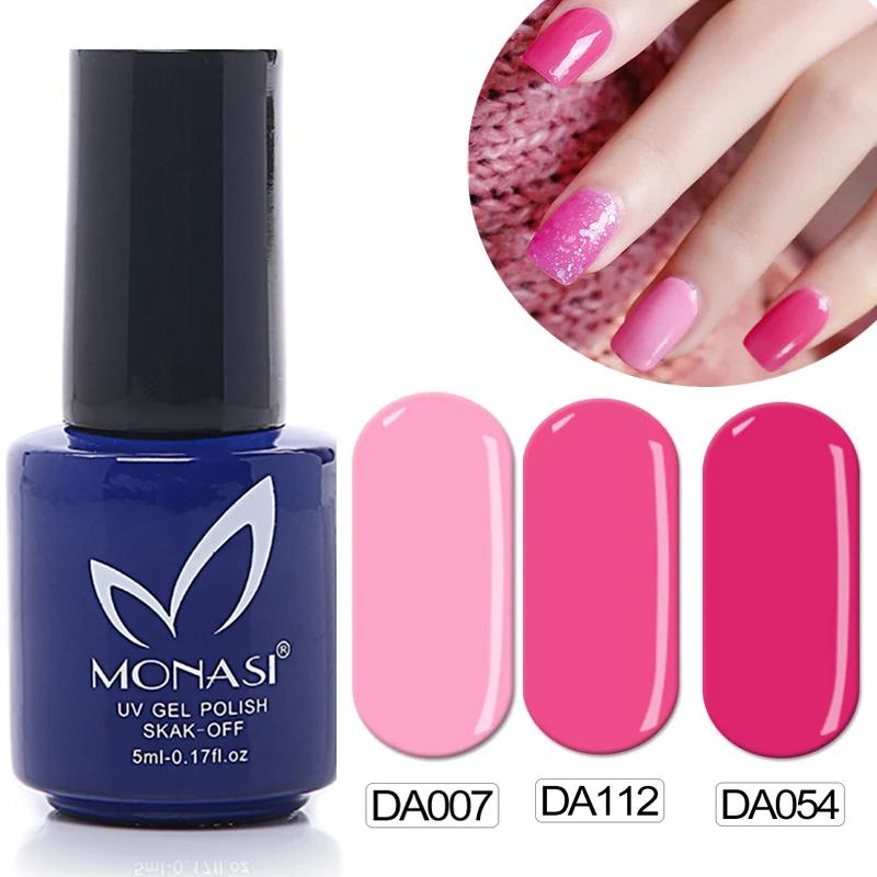 MONASI مسمار الفن تصميم مانيكير العميق روسي الوردي الأشعة فوق البنفسجية هلام مسمار البولندية لامعة سطح الفرنسية Manucure هلام الأشعة فوق البنفسجية...