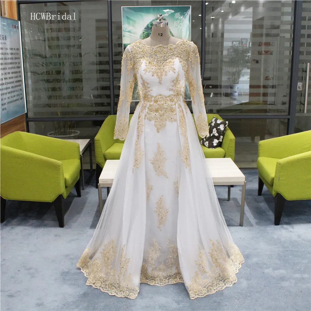 Новинка, белое арабское вечернее платье с длинным рукавом, а-силуэт, золотые бисерные кружевные фатиновые платья для выпускного вечера, на заказ, женские свадебные вечерние платья