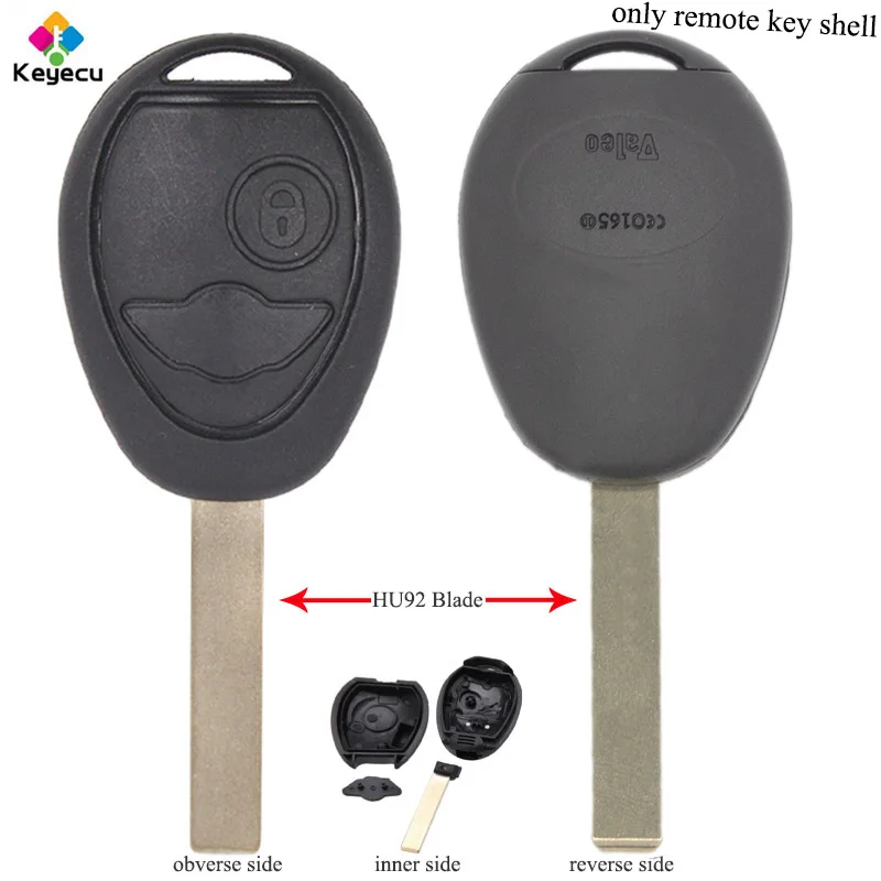 

KEYECU Replacement Remote Control Car Key Shell Case Cover With 2 Button - FOB for BMW Mini Cooper S R50 R53 2002 2003 2004 2005