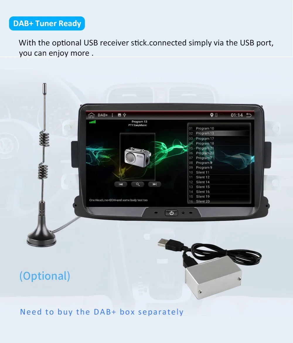 Best Android 9.0 autoradio 1 din For Duster/Dacia/Sandero/Logan/Captur/Lada/Xray car multimedia player camera cassette tape recorder 16