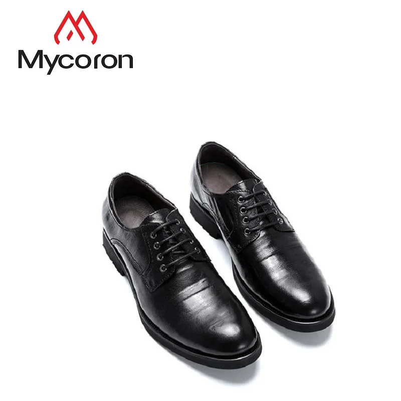 

MYCORON Men Boots Business Casual Men Leather Shoes Luxury Brand Men Wedding Breathable Oxfords Shoes Sapato Masculino