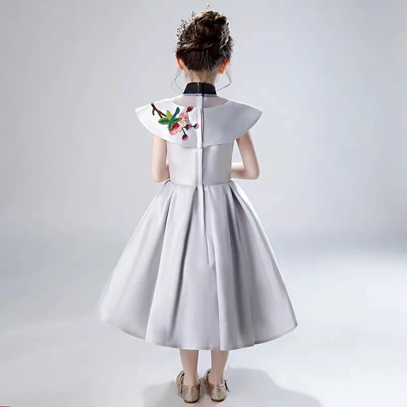 Niños Niñas de lujo chino tradicional bordado flores fiesta de noche las ceremonias de graduación vestido infantil tutú de los niños de acogida vestido - 6