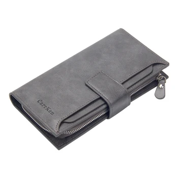 

Solid Men Wallets Vintage Long Clutch Purses for Man Hasp Multi Credit Card Holders Pu Leather Wallet Zipper Phone Pouch