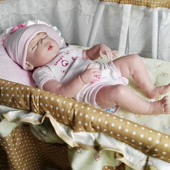 55cm Soft Full Body Silicone Reborn Dolls Girl Doll 22inch Lifelike BeBe Reborn Babies Toy Menina Bonecas Brinquedos With Basket fashion dollmai bebe reborn dolls 3 4 silicone babies 58cm very beautiful girl for children xmas gifts realistic simulation toy