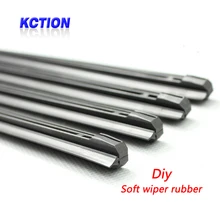 KCTION 1 pcs Diy car wiper blade,Windscreen soft wiper blade replacement,3 Section Rubber,Size14″16″17″18″19″20″21″22″24″26″