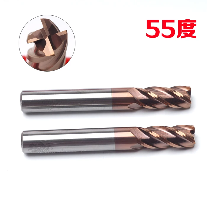 HRC55 Degree Four Edge Round Nose Carbide Alloy Milling Cutter Bull