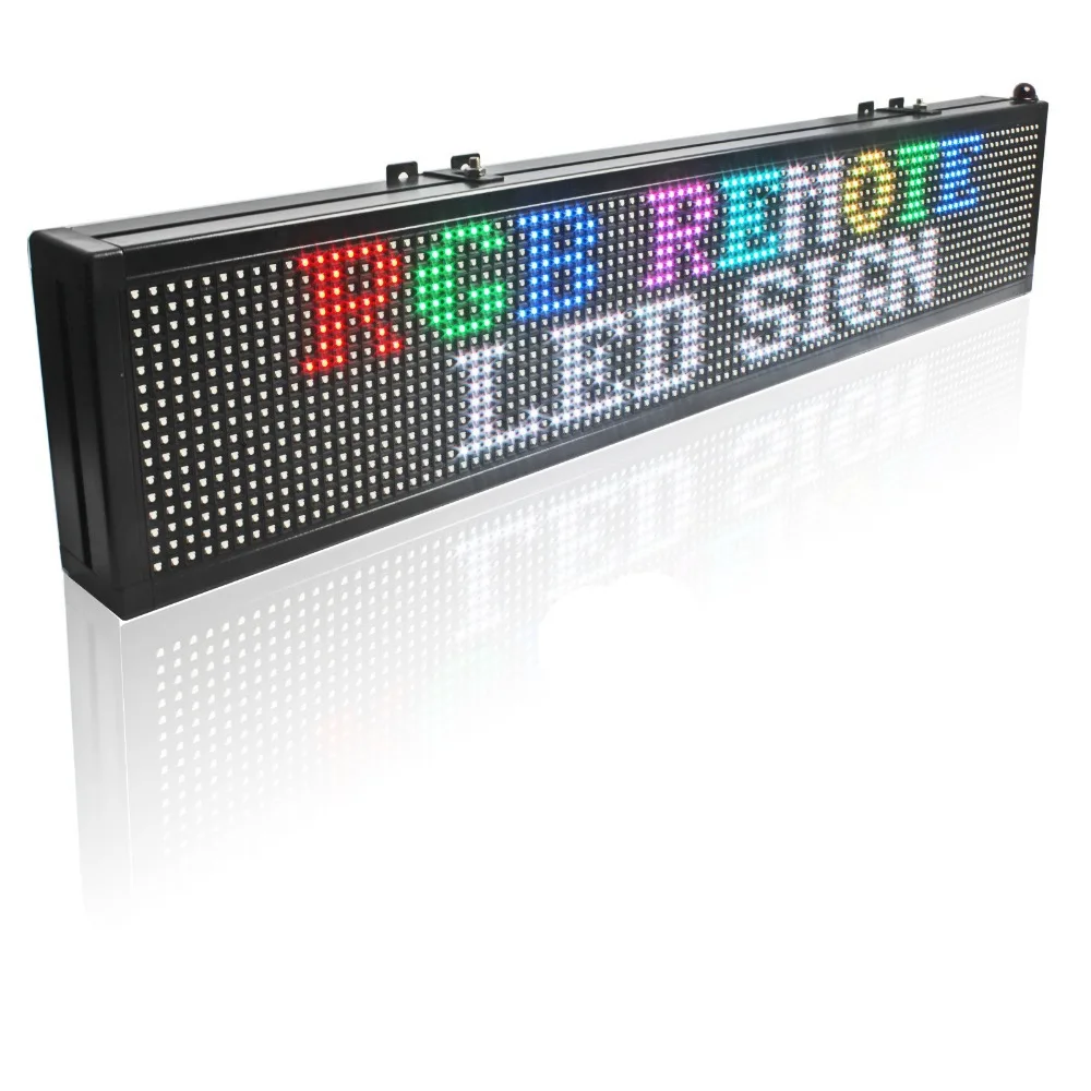 39X7,5 дюймовый полноцветный RGB светодиодный знак usb Программируемые "бегущая строка" P10 Крытый светодиодный экран дисплея