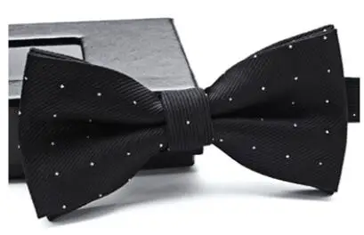 Новое поступление шелк многоцветный с подарочной коробкой 24 цвета мужской галстук-бабочка модные свадебные платья аксессуары - Цвет: J1024 black dots