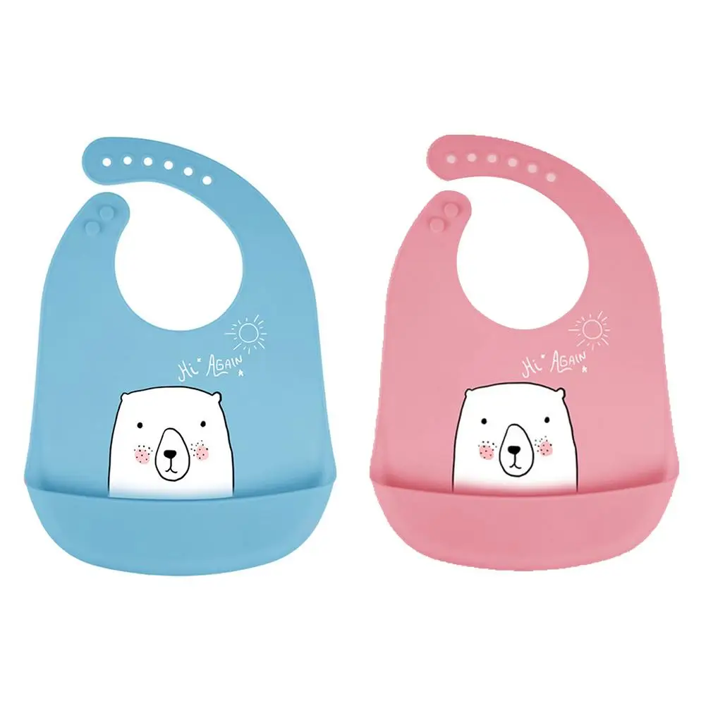 Cartoon Kids Silicone Baby Bibs Children's Adjustable Waterproof Bib Baby Feeding Stuff Burp for Boy Girl Bibs Apron Baberos
