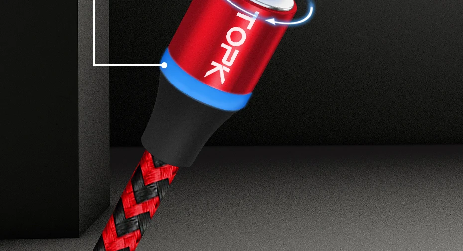 TOPK RLine-R светодиодный магнитный Micro USB кабель для Xiaomi Redmi Note 5 samsung Galaxy S7 кабели для мобильных телефонов магнитное зарядное устройство Microusb