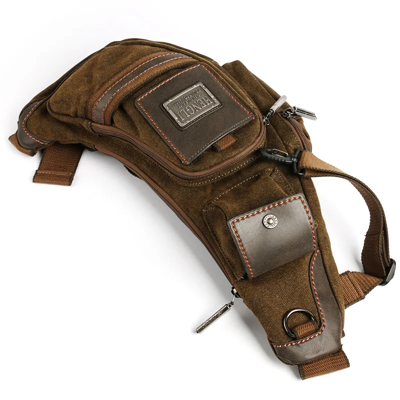 Bolso De Mano Para Hombre De Cuero PU | Marrón Con Cremallera | Compacto Y Multifuncional | Ideal Como Regalo Para Papá O Novio