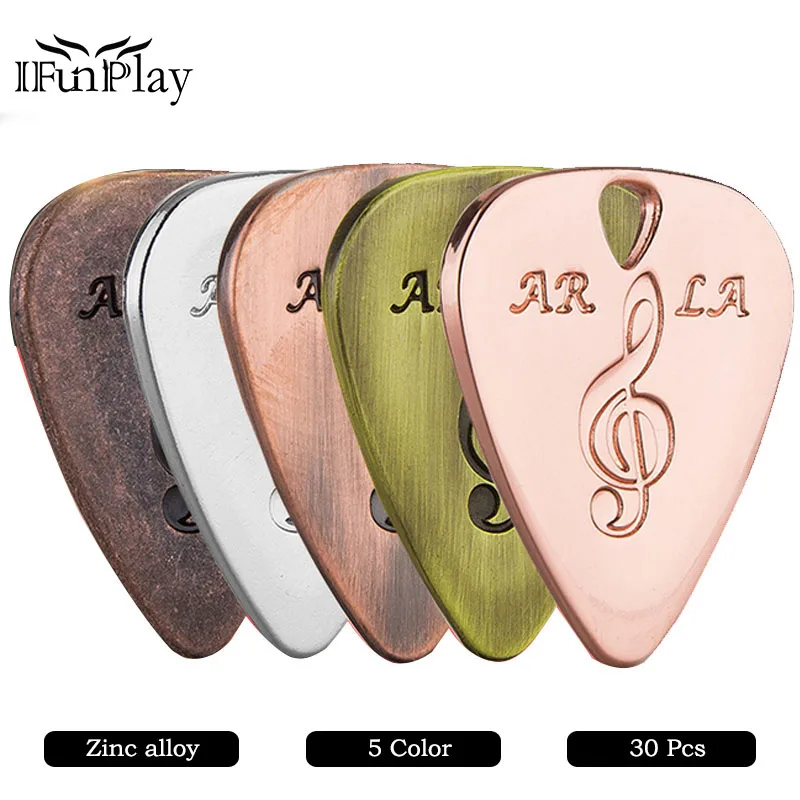Buy 30Pcs Zinc alloy 1.4MM Metal Guitar Picks Acoustic