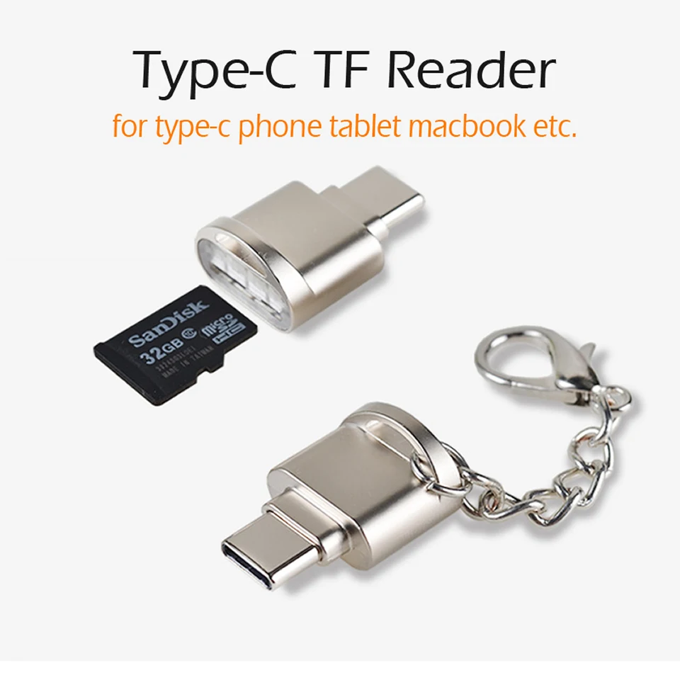 Портативный USB 3,1 тип-c кардридер USB-C TF Micro SD OTG адаптер тип-c считыватель карт памяти для samsung Macbook Huawei LeTV