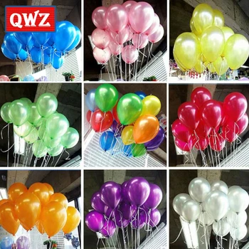 

QWZ 30pcs/lot 1.2g Pearl Latex Balloon Inflatable Wedding Decorations Ballons Air Ball Happy Birthday Party Supplies Balloons