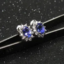 925 серебро natuarl серьги с танзанитом серьги Модные ювелирные изделия Серебро 925 ювелирные изделия Танзанит серьги