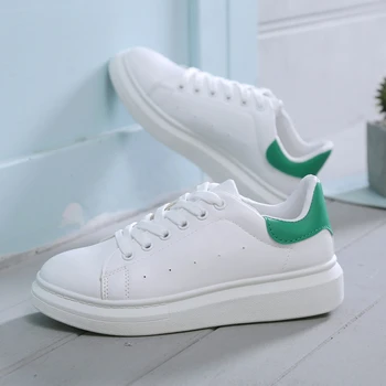 

2019 spring new women casual shoes thick bottom flat lace-up women fashion sneakers shoes white travel shoes size 35-40