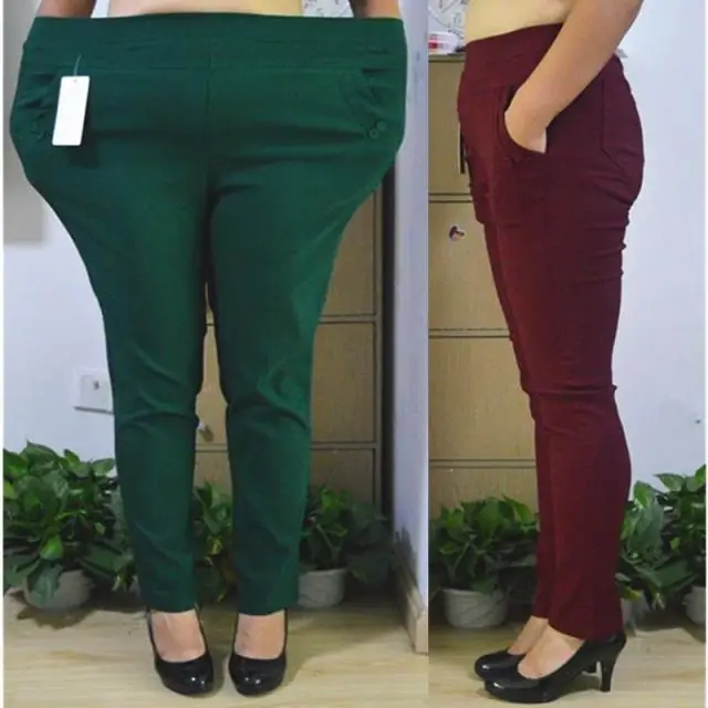 Женские длинные штаны, винтажные, большие размеры 7XL, высокие эластичные брюки-карандаш, высокие облегающие брюки, Pantalon Tail Haute femm