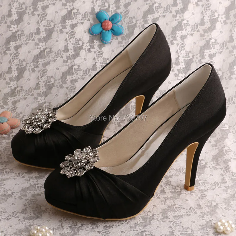 Wedopus MW515 Sparking Wedding Shoes Crystal Pumps Platform Round Toe