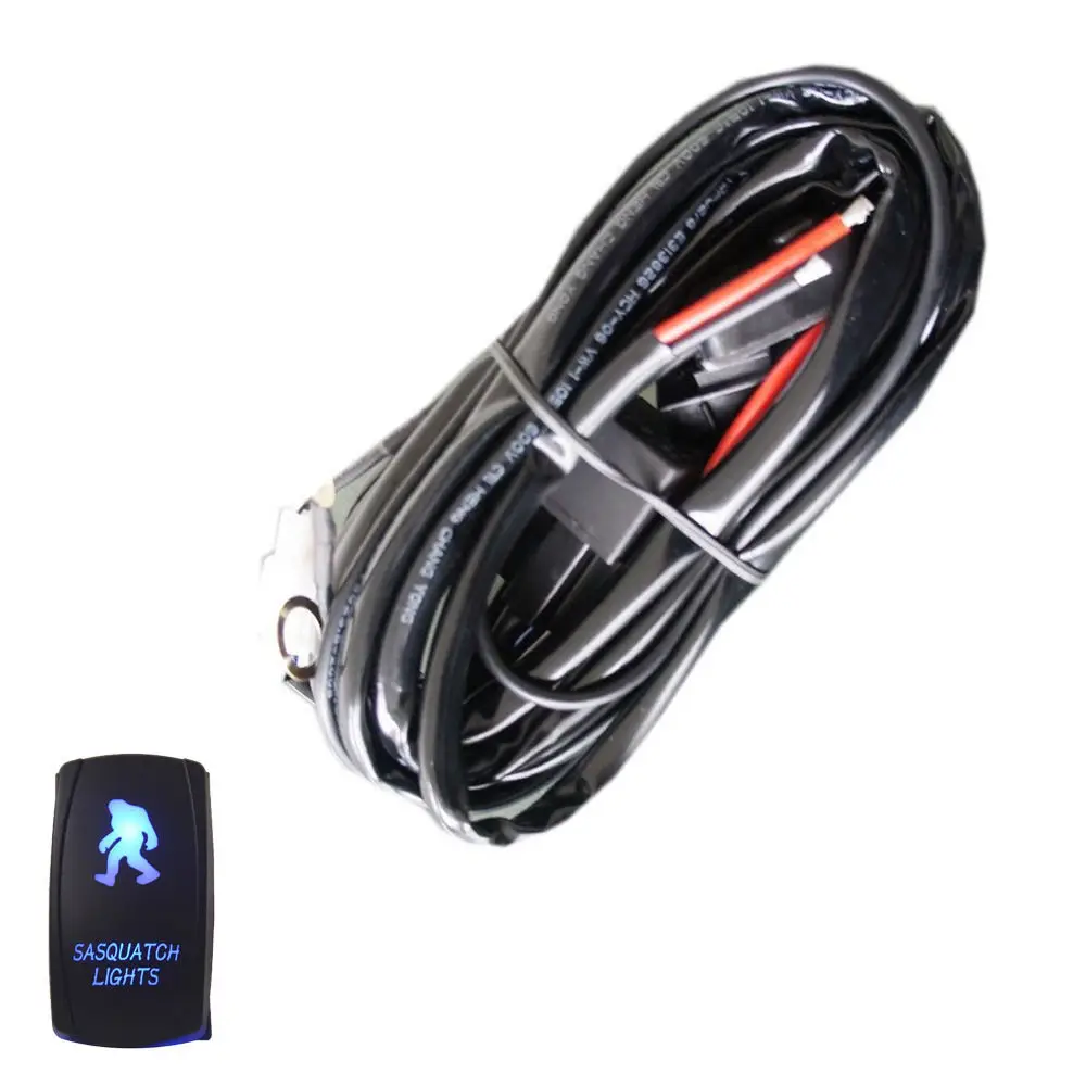 EE support 40A 300W Wiring Harness Kit LED Light Bar Laser Rocker Switch Relay Big Foot