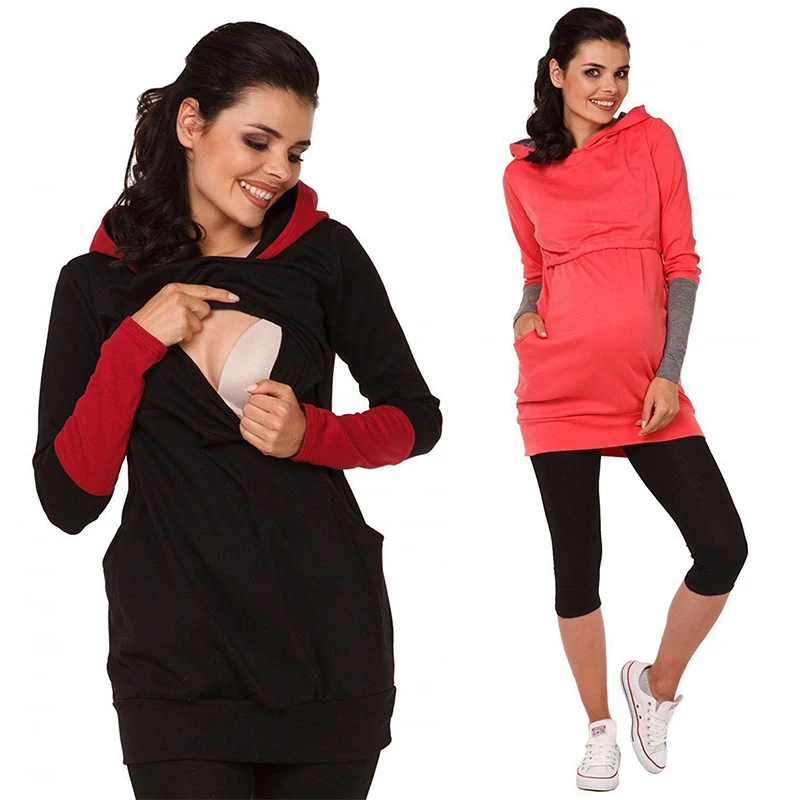 

Nursing Sweatshirt Hoodie Women Long Sleeve Breastfeeding Shirt Winter for Feeding Maternity Pregnancy Clothes Plus Size