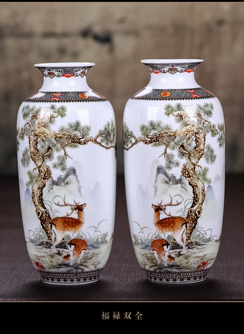 Цзиндэчжэнь китайская Винтажная настольная ваза для цветов, украшение дома, белая керамическая фарфоровая ваза для цветов, изысканные картины, ваза