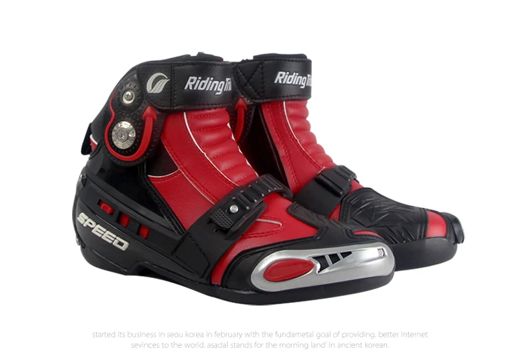 Motorlaarzen Hoge Enkel Racing Laarzen Lederen Race Motocross Motorrijden  Laarzen Schoenen Rode Mannen Maat 40/41/42/43/44/45| | - AliExpress