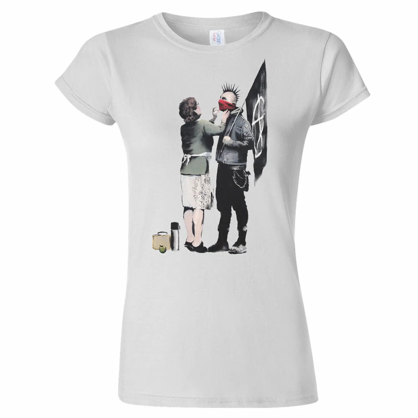 

Banksy Punk Mum Womens T Shirt Graffiti Art Urban Art Sexy Tops Tee for Lady Short Sleeve Women Tops Tee T Shirt Lady Fantastic