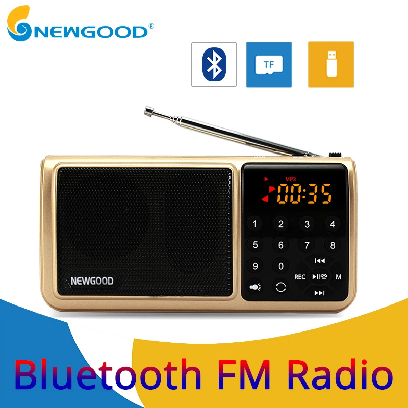 Портативный Мини-Цифровой FM радио Bluetooth Динамик MP3 музыкальный плеер REC