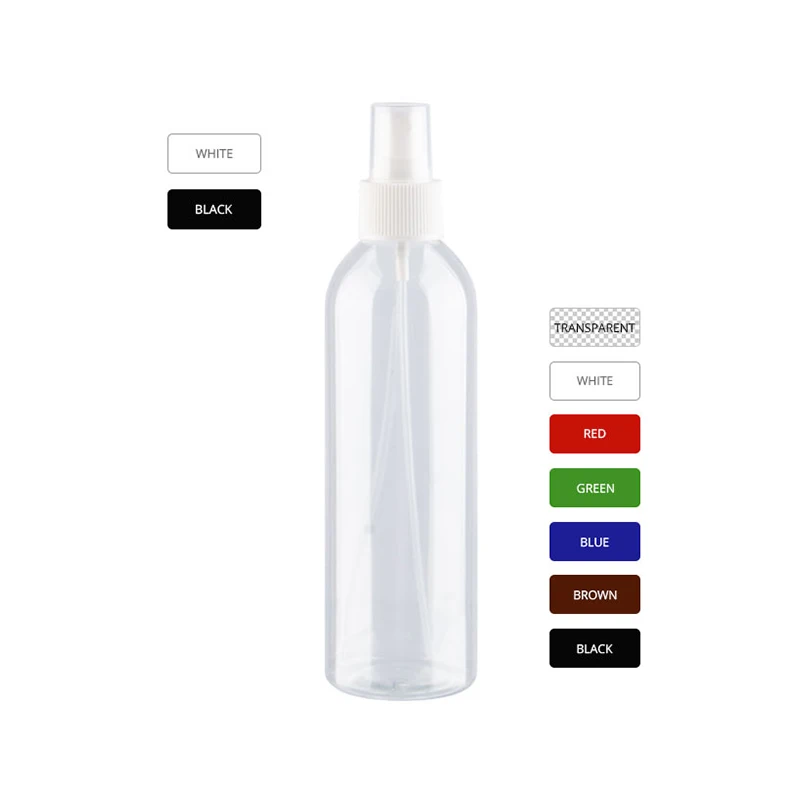 250 мл x 25 пустая бутылка для многоразового использования с пластиковый насос распылителя 250cc цветная пэт винтовая крышка флаконы для духов дорожная бутылка прозрачная крышка
