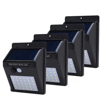

1-4pcs LED Outdoor Sunlight Lamp Waterproof Solar Power Human Motion Sensor Wall Light Manual Switch for Garden Decoration