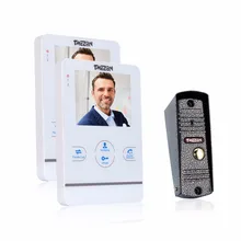Tmezon 4 pulgadas tft monitor en color 1200tvl cámara de vídeo teléfono de puerta de intercomunicación 2v1 sistema de altavoces a prueba de agua visión nocturna por infrarrojos de seguridad