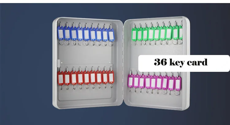 Combination 36 Key Cabinet Lockable Key Safe Storage Box Wall Mounted with Key Tags black