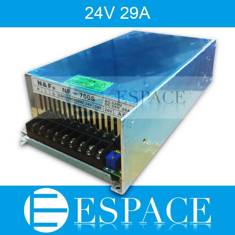 

Best quality 24V 29A 700W Switching Power Supply Driver for LED Strip AC 200-240V Input to DC 24V free shipping