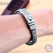 Тайские серебряные ювелирные изделия, серебро 925 пробы, мужской браслет, властная личность, Ретро стиль, модная цепочка, браслет с подвеской