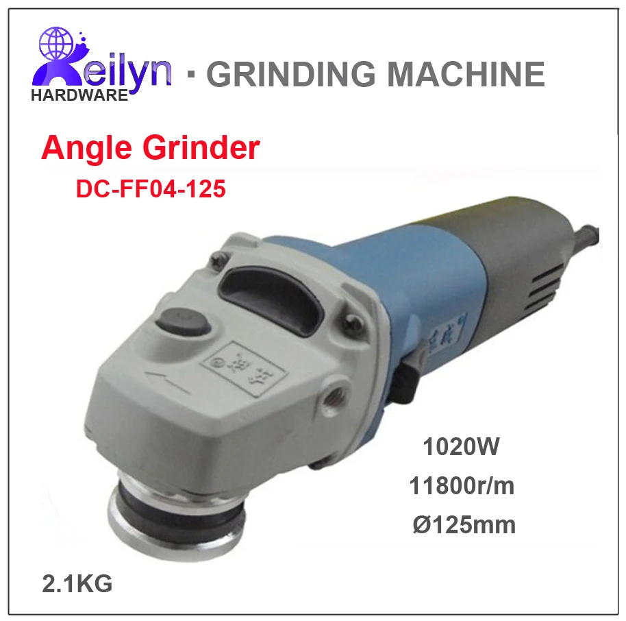 220V 1020W 11800r/m Wheel Dia. 125mm Angle Grinder Polishing Tool Grinding Machine DC-FF04-125 angle-grinder-grinding-wheel