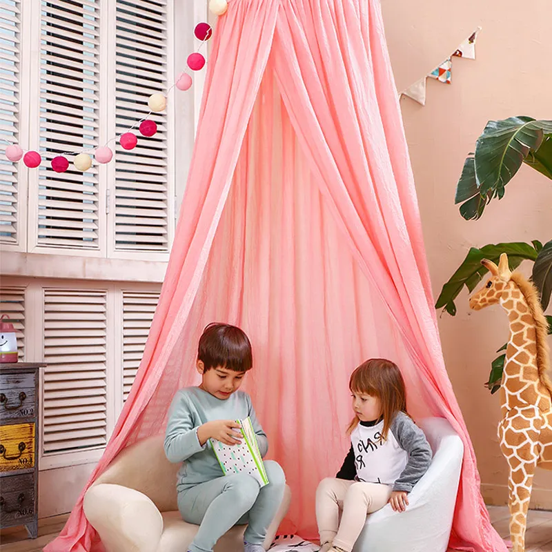 Детская кроватка сетка Игровая палатка Детские подвесные Прорезыватели Типи Москитная сетка для мальчиков и девочек игровой домик для детей украшение детской комнаты - Цвет: Pink