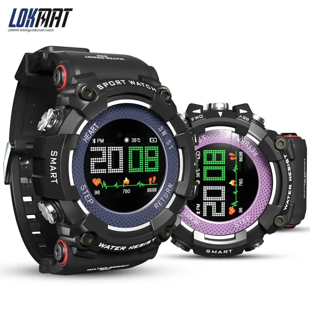 LOKMAT Smartwatch Bluetooth IP68 Waterproof Wearable Device Heart Rate Monitor Color Display Smart Watch For Android ios