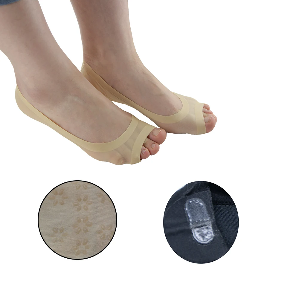 

2Pc Fish Head Sock Open-toed Foot Boat Slip Socks Toe Socks Arch Support Socks Pain Relief No Show Hosiery Foot Massager Z33201