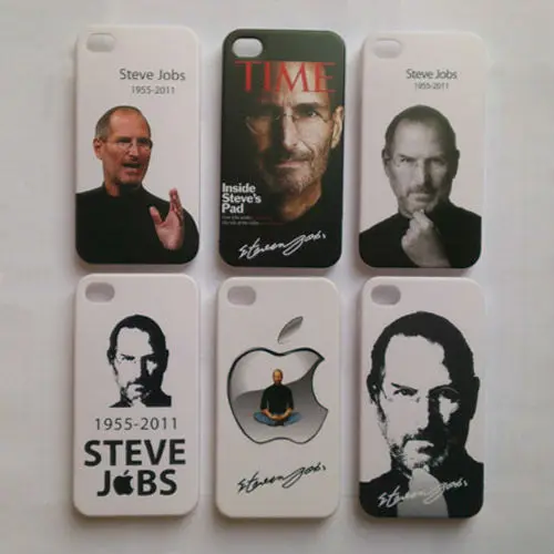 Free shipping 100pcs/lot Steve Jobs Plastic Scrub Hard Back Case Cover For iPhone 4 4S Memorial iphone |