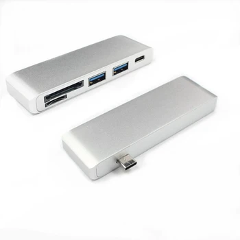

Kebidu High Speed USB 3.0 Combo Splitter 5In1 USB C 3.1 Type C Hub Power Delivery PD-Power SD/TF Card Reader For Dell MacBook