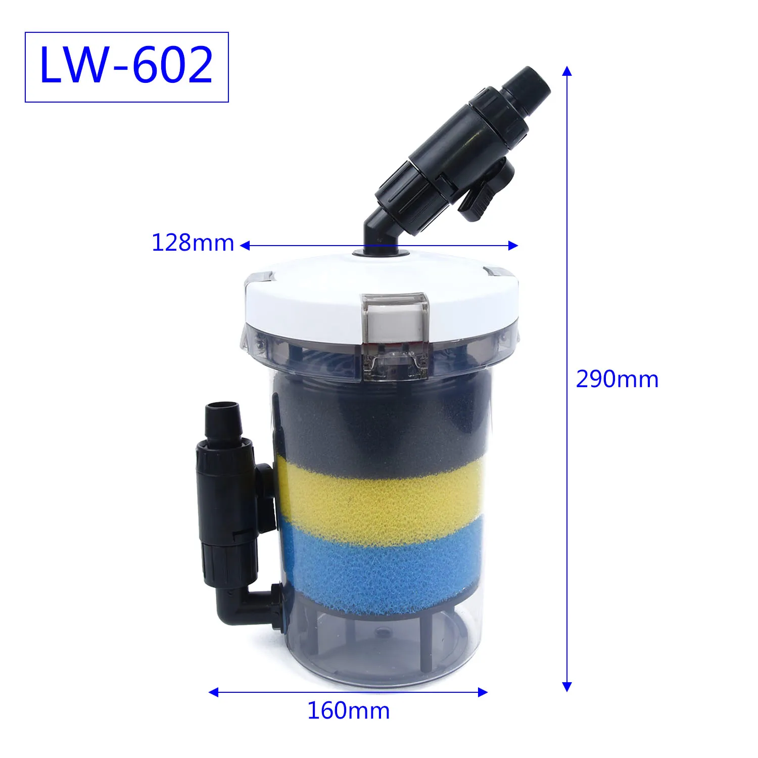 

No Pump For LW-602/LW-603 Fresh/salt Water Pre-Filter With Filter Cotton 2pcs 16mm Joints Transparent Fish tank
