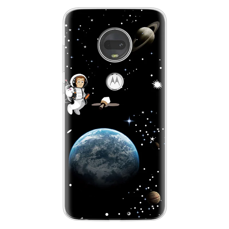 Чехол для телефона, чехол для Motorola Moto G7 G 7 Plus Play, чехол из мягкого ТПУ силикона, Забавный чехол для Motorola G7 power, чехол с космическим рисунком - Цвет: hei-yhy