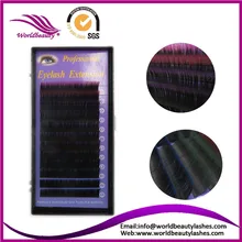 Hot Selling Professional Natural Two Tone Silk Lash Eyelash Extensions Black+Color Eyelashes,Free Shipping