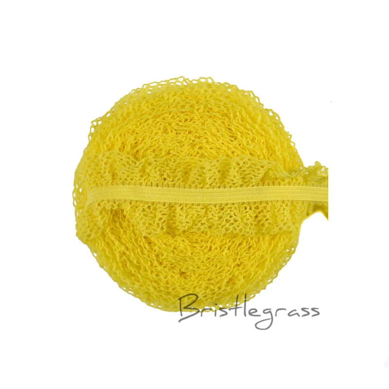 

GOYIBA 5 Yard 1-1/4" 3.18cm Patchwork Mesh Lace Trim Lemon Elastics Spandex Bands Kid Hair Tie Headband Tutu Dress Sewing Notion